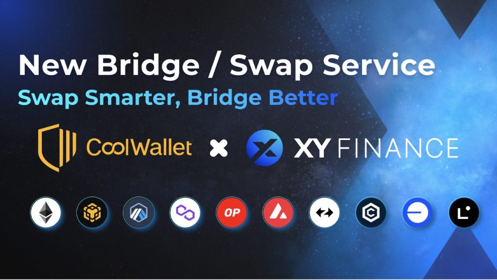 coolwallet xy finance bridge swap feature banner